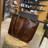 Bolso Tote para Mujer de Cuero Curtido Vegetal Nuevo Westal de Gran Capacidad, Bolso de Hombro para Mujer de Piel de Vaca, Bolso Simple Retro