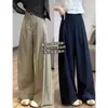 Calça 3D Carambola / Tecido Toray Resistente a Amassados Textura Calça Casual Caimento Relaxado Não Arrastam no Chão Calça Wide Leg Y0813T