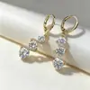 Pendientes Europeos y Americanos de Lujo Accesible con Gran Circonita en Forma de Gota Super Brillantes Exquisitos de Gama Alta Completamente Diamantados Pendientes Elegantes para Cena para Mujeres