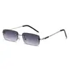 Gafas de Sol de Moda Sin Marco Transfronterizas Nuevas 2025 Gafas de Sol Personalizadas Casuales de Marco Pequeño Borde Cuadrado Pintura de Puntos para Hombres y Mujeres