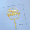 Cartão de Bolo Acrílico Novo Transfronteiriço Coroa Redonda Decoração de Bolo Festa de Aniversário Feliz