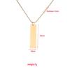 Collar con colgante de acero inoxidable, liso, cuadrado, largo, con cadena de cuentas redondas y letras personalizadas, disponible en stock.