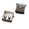 Conector USB AF13.7 curvo a 90 grados borde recto/rizado con cubierta trasera interfaz de enchufe USB2.0