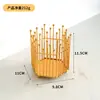 Soporte para pinceles de maquillaje de arte en hierro estilo nórdico para escritorio, tubo de almacenamiento simple de color dorado para brochas de belleza, organizador de peines y lápices de cejas