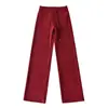 Pantalones de Pierna Ancha con Cordón de Felpa Engrosada Estilo Americano de Cintura Alta para Mujer, Otoño e Invierno, Caída Versátil, Pantalones Largos para Yoga, Deportes, Suelo