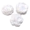 Adornos de Cabeza de Camelia Tridimensionales con Borde Quemado de Satén Accesorios para Pendientes DIY Pinzas para el Cabello Accesorios para Ropa