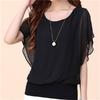 Nova Roupa Feminina de Tamanho Grande para Primavera e Verão Menina Plus Size Camiseta Feminina de Manga Curta de Verão Blusa Top de Chiffon Solta Emagrecimento para Mulheres