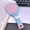 Peine de Masaje con Cojín de Aire de Dibujos Animados Lindo Portátil para Peinar Cabello Largo de Mujer Peine de Cápsula de Aire Peine con Espejo Integrado
