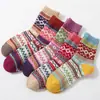 Meias Grossas Novas de Cano Médio para Mulheres, Outono e Inverno, Listradas Retrô, Simples, Casuais, Quentes, Meias de Cano Médio Grossas, Meias Coloridas de Terry