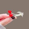 Versión coreana de pinza para el cabello con forma de mariposa, nueva pinza con diamantes de imitación y pico de pato, pinza para el cabello con red roja y flequillo, pinza para el cabello de niña dulce, accesorios para el cabello