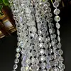 Nueva cortina de cuentas de cristal acrílico conectadas con cadena de cuentas, guía de camino para bodas, diseño de escenario, decoración de árbol de Navidad, accesorios octogonales