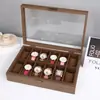 Caja de Relojes Modelo Nuevo Transfronteriza, Caja de Almacenamiento para Relojes de Madera de Nogal Negro con Almohada Dura, Caja de Exhibición de Relojes de Lujo Ligero de Alta Gama, Caja de Almacenamiento