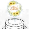 Ins Transfronterizo Impresión a Color Acrílico Inserto para Pastel de Cumpleaños Flores de Color Claro Feliz Cumpleaños Decoración para Pastel