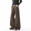 Nuevos jeans de pierna recta para hombre, estilo retro americano lavado, marca de moda, geniales y holgados, pantalones casuales de trabajo de algodón puro para hombre