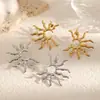 Pendientes de Girasol Huecos Personalizados Transfronterizos para Mujer Diseño de Nicho Estilo Commuter Pendientes de Acero Inoxidable Que No Se Desvanecen
