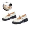 Zapatos Mary Jane para Mujer con Suela de Espuma, Lazo, 2026 Primavera, Suela Gruesa, que Aumentan la Altura, Velcro, Boca Baja, Zapatos Individuales, Zapatos Pequeños de Cuero