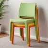Silla de Plástico con Respaldo, Silla de Comedor para Ocio, Silla de Plástico Moderna Engrosada Simple para el Hogar