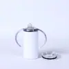 Taza térmica de acero inoxidable 304 con recubrimiento para sublimación, taza con tubo de succión, olla espacial para sublimación, superventas en Europa y Estados Unidos