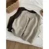 Chaleco de Punto con Botones Arcoíris de una Pieza para Mujer, Ideal para Primavera, Otoño e Invierno, Top sin Mangas, Chaleco Versátil