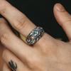 Anillo de plata tailandesa Qianye para hombre, anillo retro, anillo abierto de alta calidad, ajustable, nicho, personalidad, moderno para hombre