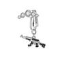 Anillo de ombligo sin perforaciones con clip transfronterizo de Amazon, anillo de ombligo con diamantes de pistola, joyería de perforación europea y americana.