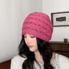 Nuevo Turbante de Encaje para Otoño para Mujer, Delgado de una Sola Capa Estilo Coreano y Japonés, Gorro Holgado Adelgazante, Gorro para Clima Frío