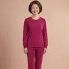 2601 Estilo Algodón Puro 100% Unisex Conjunto de Cuello Alto y Bajo 32 Hilo Alto Térmico Absorbente de Sudor Capa Base
