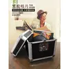 Caja de almacenamiento para discos de vinilo con marco de aluminio con cerradura Estante de almacenamiento para LPs Gabinete de discos de película antiguos para CDs Caja de almacenamiento de discos para DJ