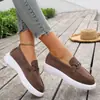 Comercio Electrónico Transfronterizo Tallas Grandes Primavera/Otoño 2026 Nuevos Mocasines de Suela Gruesa Estilo Europeo/Americano Moda Zapatos Slip-on Casuales para Mujer