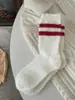 Calcetines Gruesos Cálidos de Terciopelo de Visón de Media Pantorrilla para Mujeres Según su Año Zodiacal, Otoño e Invierno, Calcetines Holgados Rayados para Año Nuevo y Navidad
