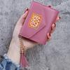 Bolsa para Monedas con Borla de Color Sólido Amor y Paz Porta Tarjeta de Estudiante de Aliexpress Ranura para Múltiples Tarjetas Cartera Corta Delgada Cartera