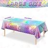 Nuevo mantel desechable de sirena láser de Amazon para fiestas de cumpleaños, bodas, discotecas y festividades.