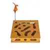 CustomCat Laberinto Rompecabezas Caja Buster de Aburrimiento para Mascotas Juguete de Caña con Plumas para Gatos Pista Bola con Cascabel para Gatitos