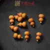 Frasco Giratorio de Calabaza Ébano para Rapé con Junta de Bambú Tallada, Florero Hueco Incrustado con Latón, Simbolizando Prosperidad y Ascensión