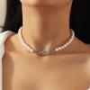 NZ2032 Joyería de Moda Transfronteriza Europea y Americana Collar de Perlas de Temperamento Popular Creativo Cadena para el Cuello con Colgante de Planeta de Diamante