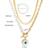 Collares Apilados Personalizados Retro Europeos y Americanos con Forma de Corazón Estrella Ojo del Diablo Acero Inoxidable Joyería Cadena para el Cuello Joyería