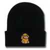 Gorro de Lana Tejido Bordado de Pato Nuevo de Dibujos Animados Transfronterizo para Hombres y Mujeres en Otoño e Invierno Caliente para Exteriores de Moda Versátil Gorro Frío de Poner