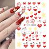 Ano Novo Novos Adesivos de Nail Art Ano Novo Laço da Fortuna Vermelho Festivo Hello Kitty Estrela Cabeça de Maçã Adesivos de Unha