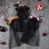 Nueva Diadema de Halloween Festival de Fantasmas Estilo Oscuro Rosa Accesorio para el Cabello de Halloween Calavera Calabaza Fantasma Diadema para Fiesta