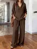 2026 Traje Nuevo de Dos Piezas para Mujer, Color Sólido, Manga Larga, Holgado, Casual, Transfronterizo Europeo y Americano, Sitio Independiente de Amazon