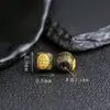 Cuentas de barril de Buda de tres lados de madera de agar con incrustaciones de flores y semillas de oro de plata S925, accesorios de diseño original DIY, accesorios retro a juego.
