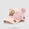 Gorros de pana estilo coreano para bebé al por mayor, Gorras de béisbol de oso súper lindas para niños, Gorros cálidos para niños para exteriores