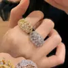Anillo Abierto Bañado en Oro Real de 18K, Diseño Hueco, Simple y Elegante, Pulsera Versátil, Lujo Ligero, Sensación de Alta Gama, Joyería para Mujer