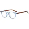 Gafas Redondas Lisas Retro Ultraligeras para Mujer, Se Pueden Equipar con Lentes Planos para Miopía y Luz Azul para Hombre, Monturas de Gafas de Moda Carey
