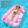 Amazon Outdoor Toma el Sol Amor Cama Flotante Inflable Ecológica Portavasos Engrosado con Almohada Doble Fila Flotante de Agua