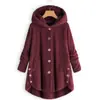 Amazon eBay 2025 Invierno Nueva Moda Ropa para Mujer Europea y Americana Botones Felpa Top Irregular Tendencia Marca Color Sólido Abrigo