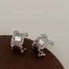 Brincos de Espelho em Formato de C para Mulheres, Luxo Leve, Moda de Nicho, Design Personalizado de Alto Padrão, Brincos Circulares, Brincos de Estilo Minimalista