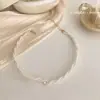 Colar de Pérolas com Laço Cravejado de Diamantes Estilo Francês Nicho Luxo Leve Moda de Alta Qualidade Acessório de Colar Versátil Joias