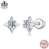 Pendientes Evelle All-match Stars con hilo de moissanita brillante, chapados en plata de ley S925 y platino, para mujer