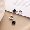 Aretes de trébol de cuatro hojas de acero de titanio aretes de alta gama simples versátiles que no se desvanecen aretes de acero inoxidable aretes joyería para mujer